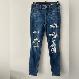 American Eagle Outfitters Distressed Blue Jeggings